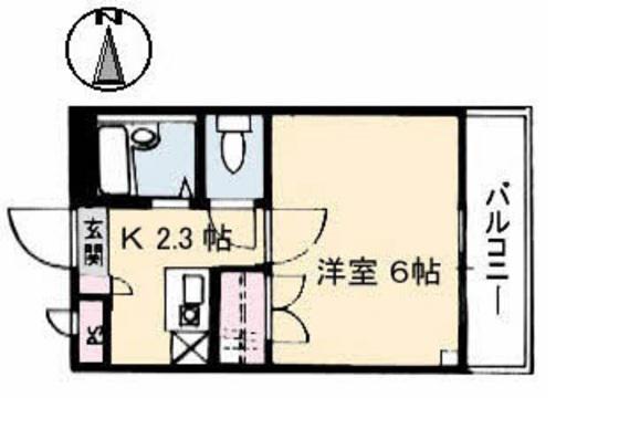 ハッピーハイツ今(1K/3階)の間取り写真