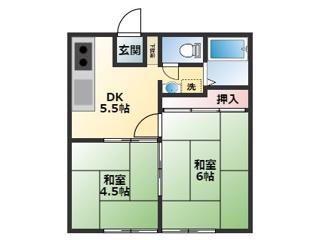 ユーアイランドハイツ(2DK/2階)の間取り写真