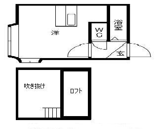 AMSスイート35-A(1DK/2階)の間取り写真