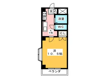 インプレス錦(1K/2階)の間取り写真