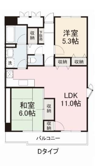 CRESTCOURTK2(2LDK/3階)の間取り写真