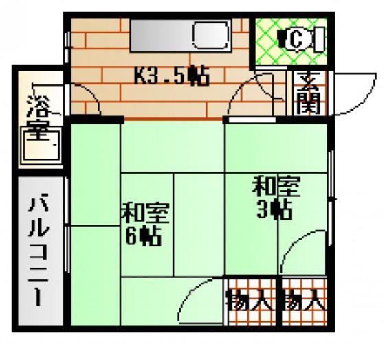 レジデンスコンフォート(2K/3階)の間取り写真