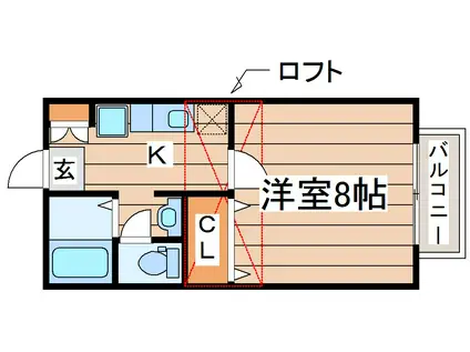 サンシティ沖野(1K/1階)の間取り写真