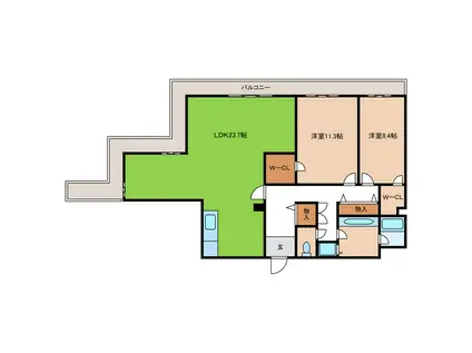 アルザタワー36階(2LDK/36階)の間取り写真