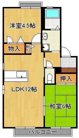 タイムII(2LDK/1階)の間取り写真