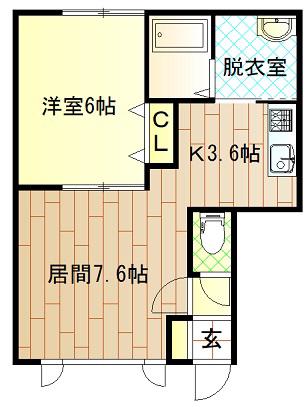 アヴァンティA棟(1LDK/2階)の間取り写真