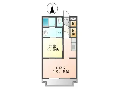 ハイツアメニティ高木(1LDK/2階)の間取り写真