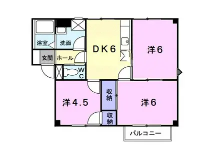 プラドール今里B(3DK/1階)の間取り写真