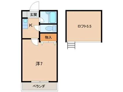 コーポラスM(1K/1階)の間取り写真