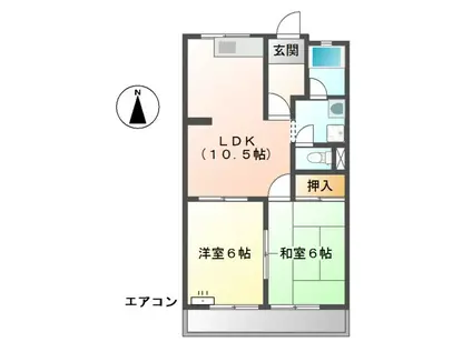 メゾンエクセルII(2LDK/1階)の間取り写真