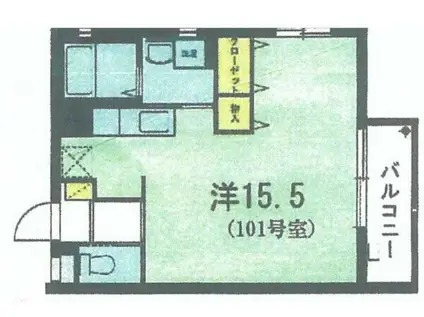 セレーノ・K(ワンルーム/1階)の間取り写真