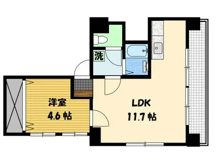 竹内ビル(1LDK/3階)の間取り写真