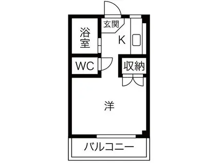 コーポ能勢(1K/2階)の間取り写真