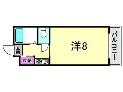 エトールVI(ワンルーム/2階)の間取り写真