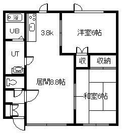 MSパセオ(2LDK/2階)の間取り写真