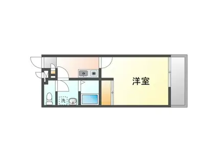 クレイノコーラルアイルIII(1K/3階)の間取り写真