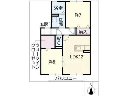 ANNEX田邉 A(2LDK/2階)の間取り写真