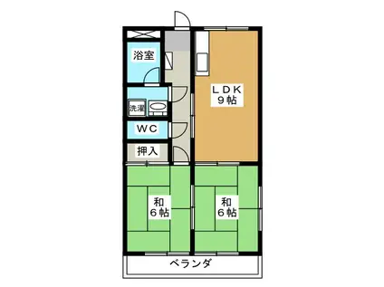 ツインパル21(2LDK/1階)の間取り写真