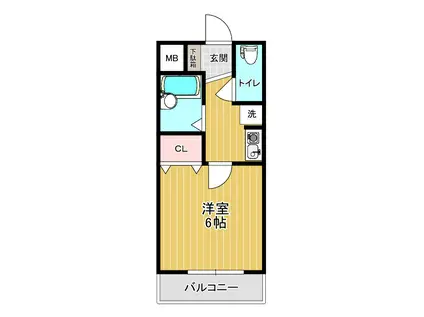 アビテ八幡(1K/2階)の間取り写真