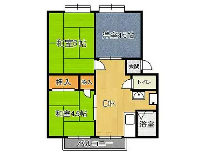 ウィンディハイツ(3DK/1階)の間取り写真