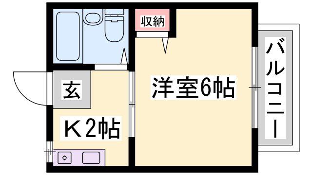 パナハイツアロウ(1K/2階)の間取り写真