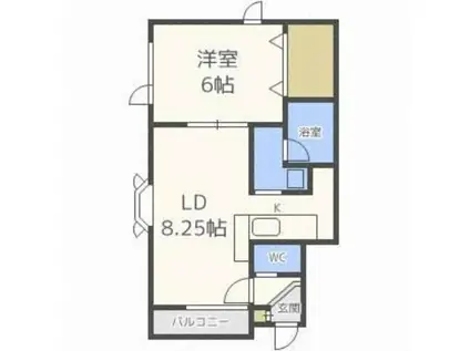 ロッキーマンション(1LDK/1階)の間取り写真