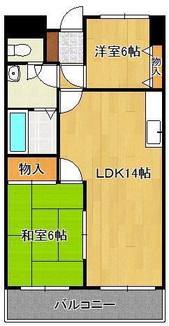 クレベール皇后崎(2LDK/8階)の間取り写真