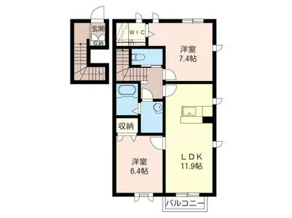 カンタービレ(2LDK/2階)の間取り写真