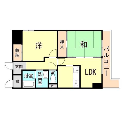 サンエクセル江井ヶ島(2LDK/4階)の間取り写真