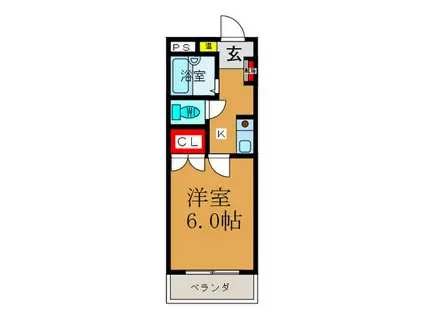 末広14番館(1K/3階)の間取り写真