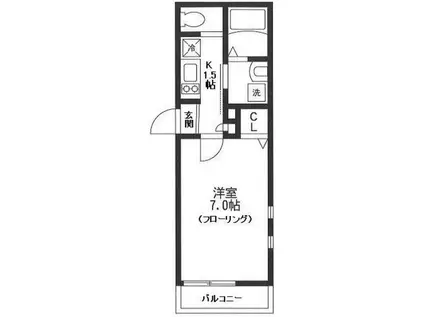カーサ・ティーナ(1K/1階)の間取り写真