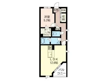 クレアランド(1LDK/1階)の間取り写真