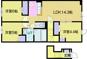ひまわりV(3LDK/2階)の間取り写真
