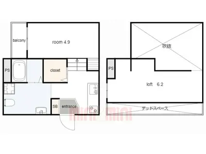 パロアルトII(ワンルーム/1階)の間取り写真