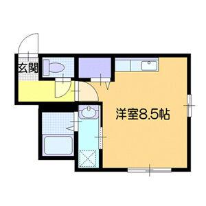 リッツ小樽(ワンルーム/2階)の間取り写真