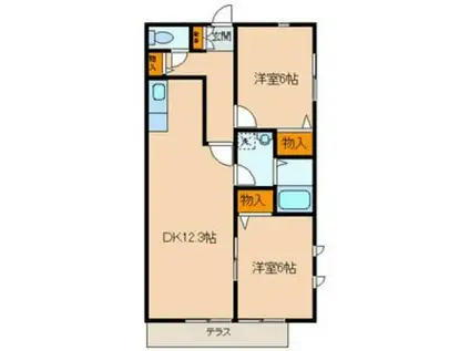 プライム大泉(2LDK/1階)の間取り写真