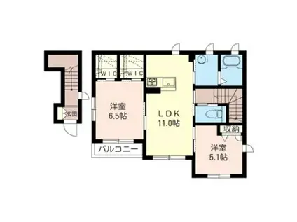 サンベルク(2LDK/2階)の間取り写真