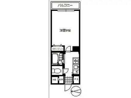 リバービューハイツIII(1K/8階)の間取り写真