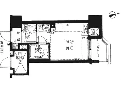 ファミール中の島(ワンルーム/8階)の間取り写真