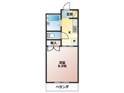 メゾンリヴレーヌ(1K/3階)の間取り写真