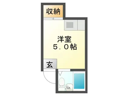 旭コーポ(ワンルーム/2階)の間取り写真