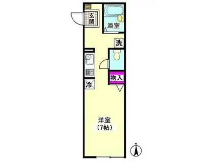 フォレスト(ワンルーム/2階)の間取り写真