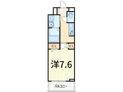 フルール ベール(1K/2階)の間取り写真