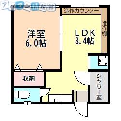 コーポ泉(1K/1階)の間取り写真
