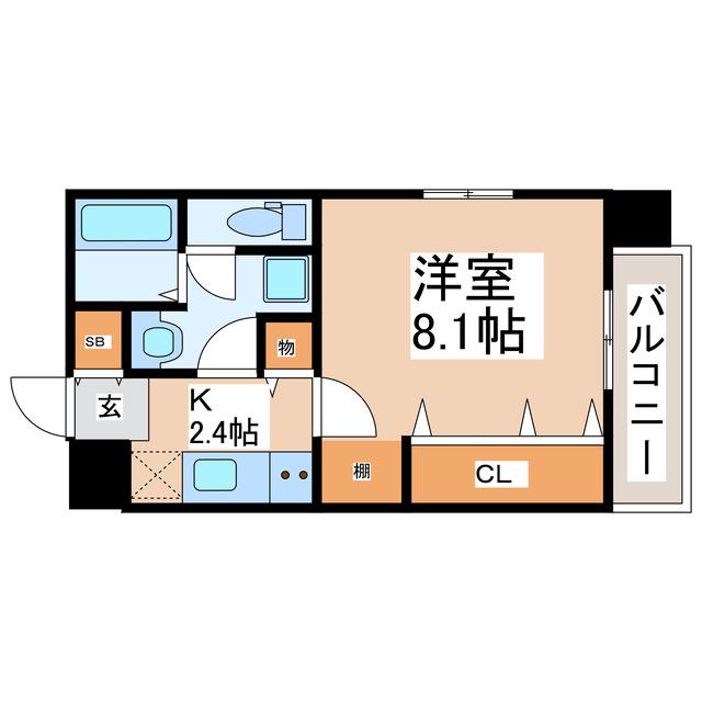 ホワイトステージ水前寺駅(1K/6階)の間取り写真