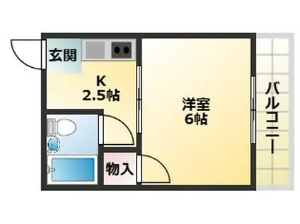 西今川728ハイツ(1K/1階)の間取り写真