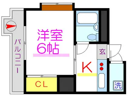金子マンション(1K/4階)の間取り写真