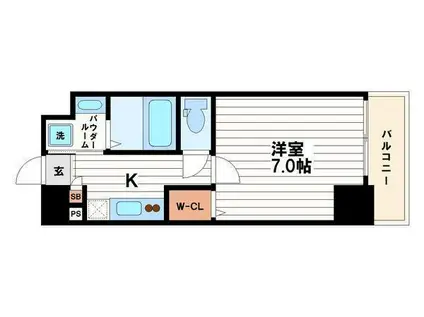 アドバンス大阪城アンジュ(1K/11階)の間取り写真