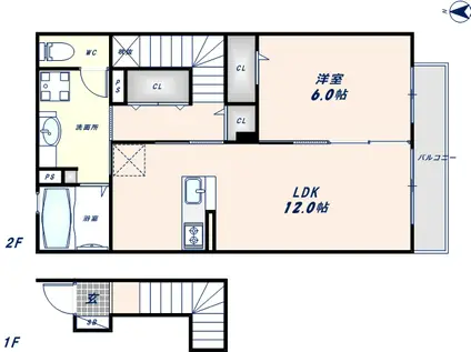 マノワール善根寺(1LDK/1階)の間取り写真