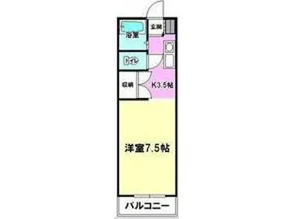 となりの花きゃべつ(1K/4階)の間取り写真